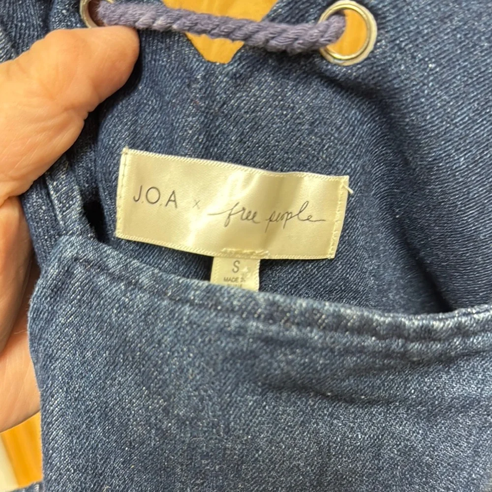 J.O.A. x Free People Denim Overall Dress Small
